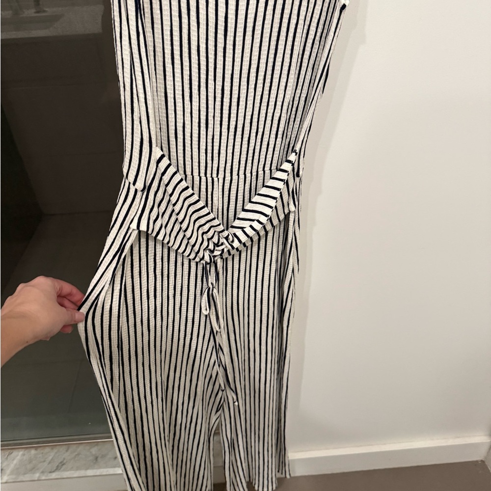 Striped navy and White jumpsuit